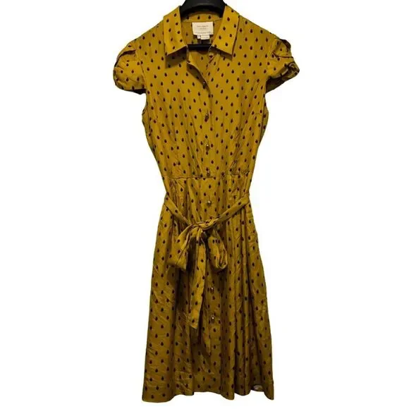 Kate Spade Beacon Hill Cassie Dress in Mustard Owl Print RARE - Picture 4 of 9